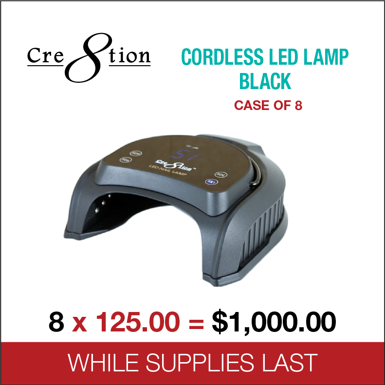 Cre8tion - Signature Professional Cordless LED Lamp - Black -  8pcs./ case