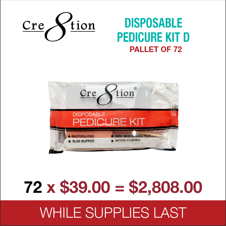 Cre8tion - Disposable Pedicure Kit D - 200 kits/case, 72 cases/pallet