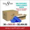 Cre8tion - Mini Disposable Pumice Sponges (400 pcs./box) - 36 cases/pallet
