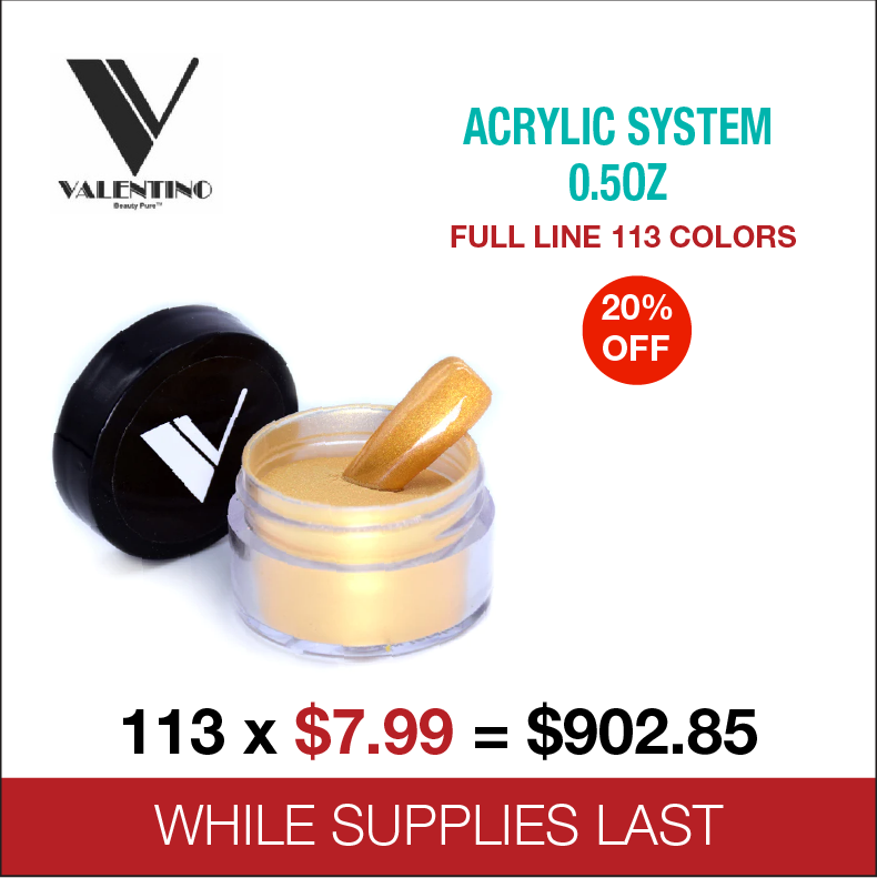 Valentino Acrylic System 0.5oz - Full line 113 Colors