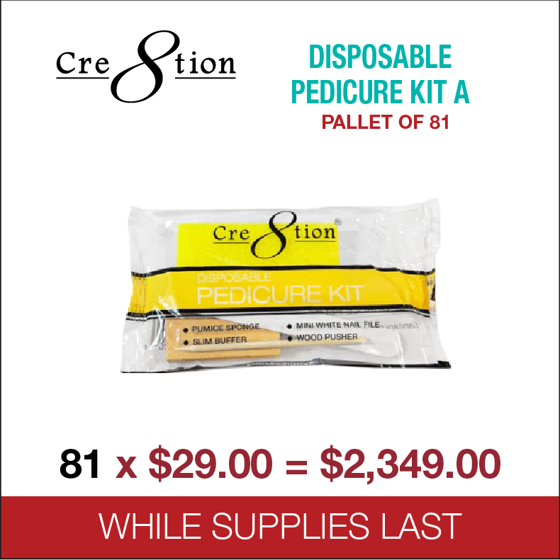 Cre8tion - Disposable Pedicure Kit A - 200 kits/case, 81 cases/pallet