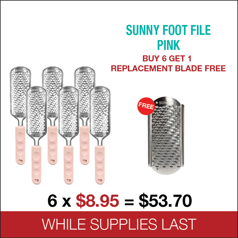 Sunny Super Foot File Pink - Buy 6 Get 1 Replacement Blade Free