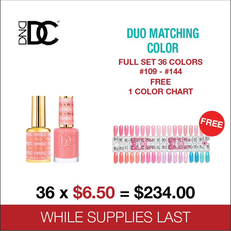 DND DC Duo Matching Color - Full set 36 Colors #109 - #114 - Free 1 Color Chart
