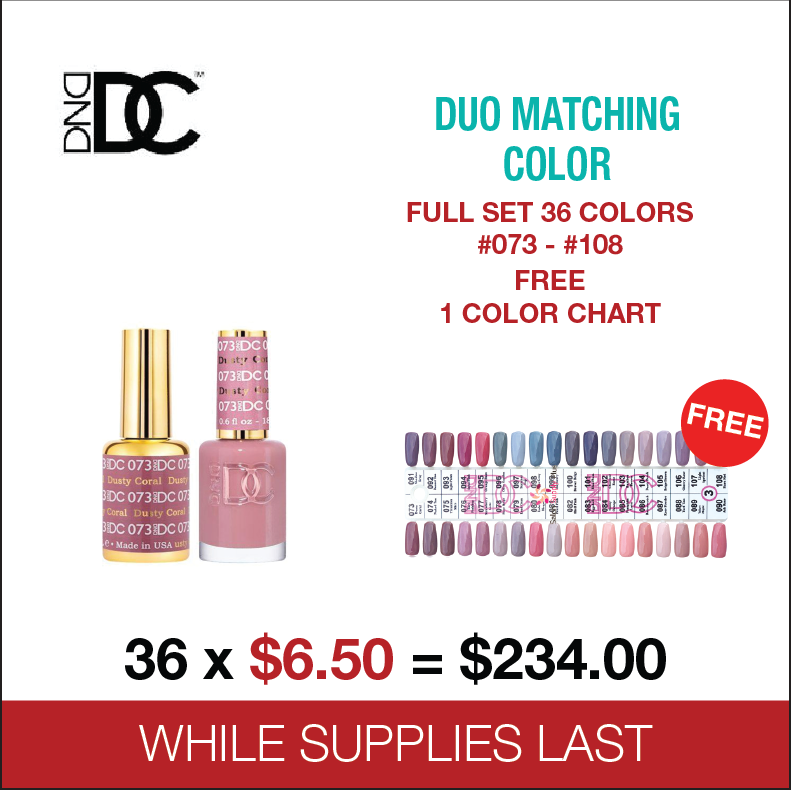 DND DC Duo Matching Color - Full set 36 Colors #73 - #108 - Free 1 Color Chart