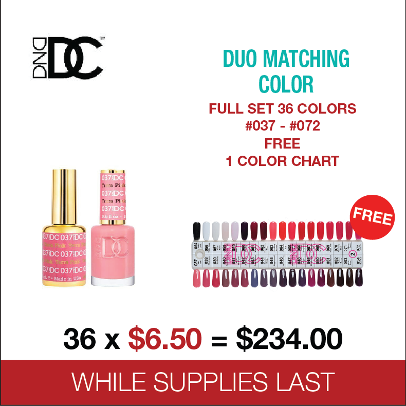 DND DC Duo Matching Color - Full set 36 Colors #037 - #072 - Free 1 Color Chart