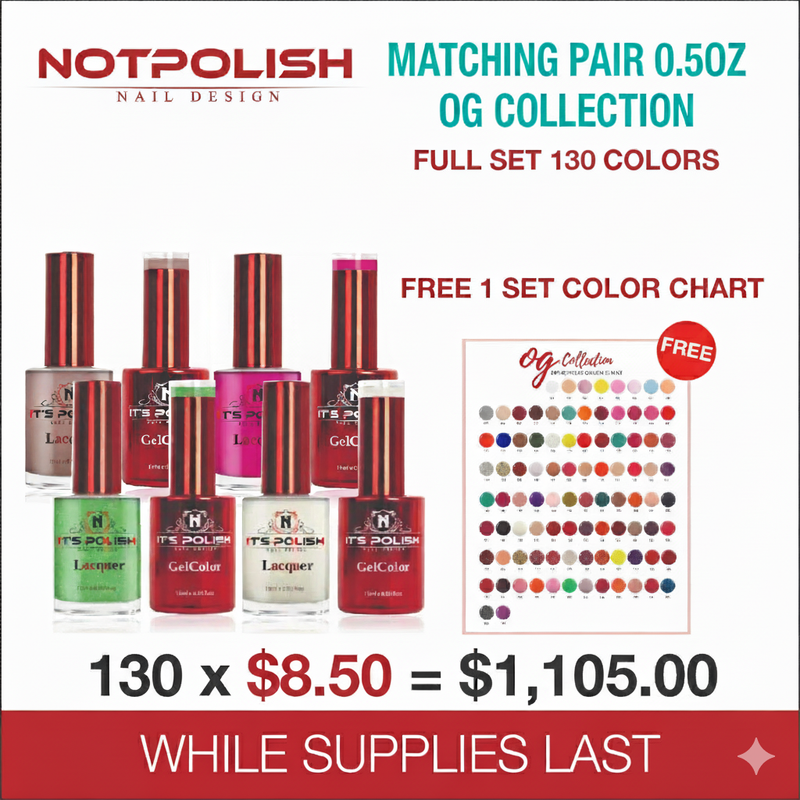 NotPolish Matching Pair 0.5oz - OG Collection - Full set 130 colors w/ 1 set Color Chart