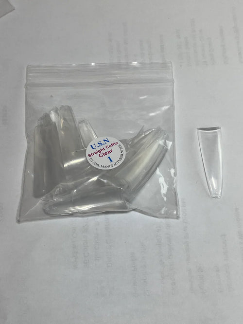 USN Straight Coffin Tip Clear - Bag of 50
