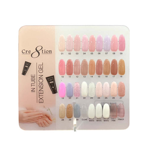 Cre8tion Counter Display Color Chart - In Tube Extension Gel 36 Colors