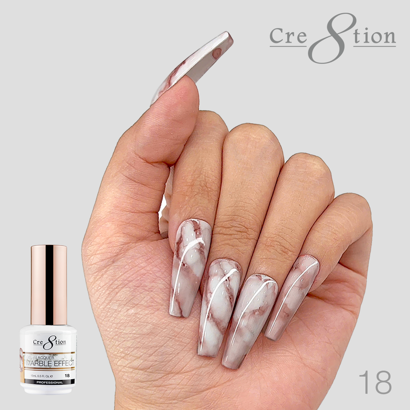 Cre8tion - Marble Effect Soak Off Gel/Lacquer 0.5oz 18