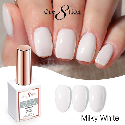 Cre8tion Milky White Gel 0.5oz – Skylark Nail Supply