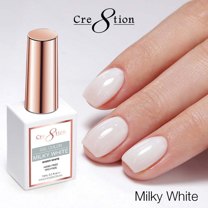 Cre8tion Milky White Gel 0.5oz – Skylark Nail Supply