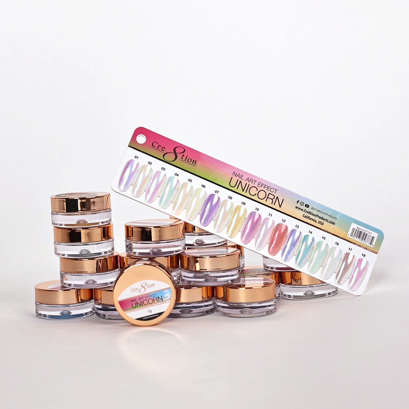 FULL SET - Cre8tion - Nail Art Unicorn Effect - 18 Colors - $13.00/each