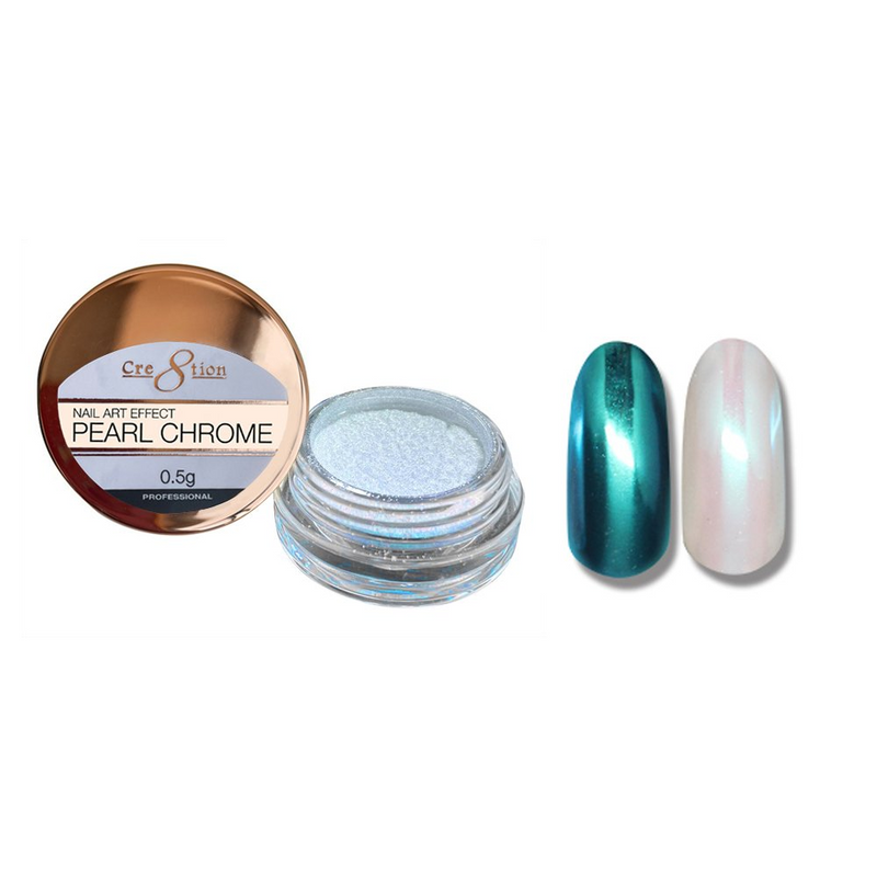 Cre8tion Pearl Chrome 1g Nail Art Effect - Full set 6 colors