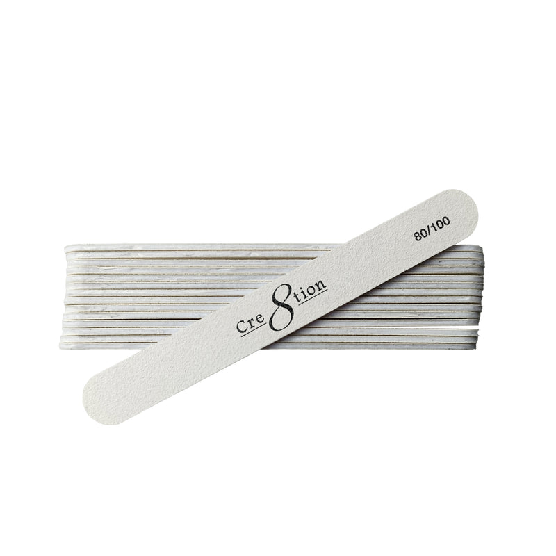 Cre8tion Nail File - Disposable Mini - Plastic Center White Sand (50 pcs./pack)