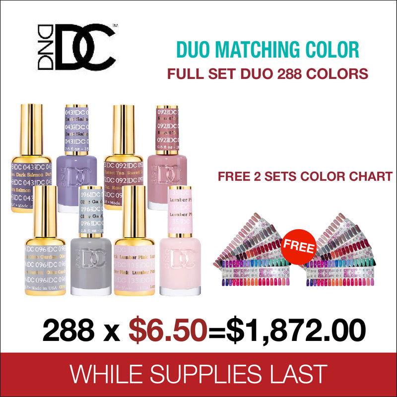 DND DC - Matching Color Soak Off Gel - FULL SET 288 Colors - $6.5/each