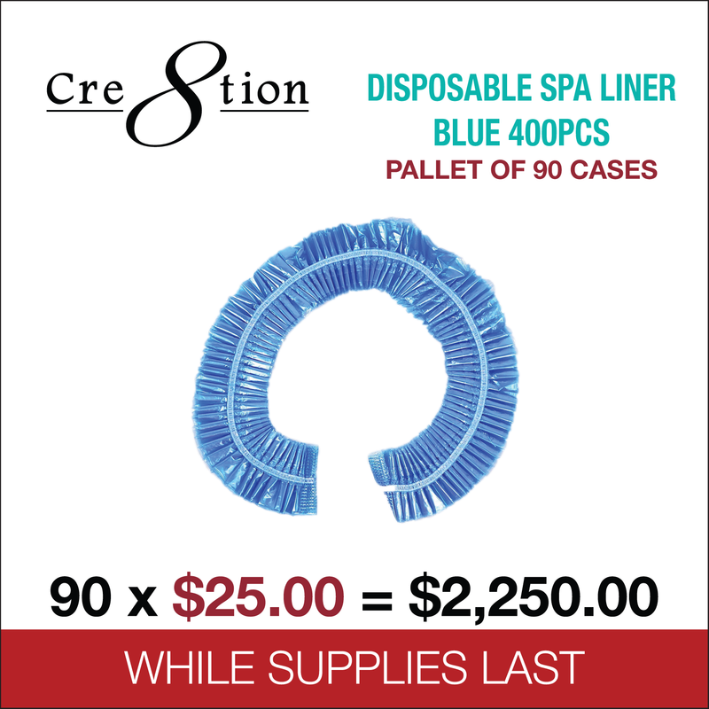 Cre8tion - Disposable Spa Liner - Blue (400 pcs.) - 90 cases/pallet