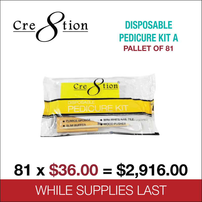 Cre8tion - Disposable Pedicure Kit A - 200 kits/case, 81 cases/pallet