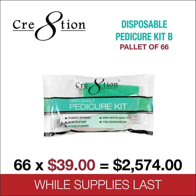 Cre8tion - Disposable Pedicure Kit B - 200 kits/case, 66 cases/pallet