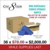 Cre8tion - Mini Disposable Pumice Sponges (400 pcs./box) - 36 cases/pallet