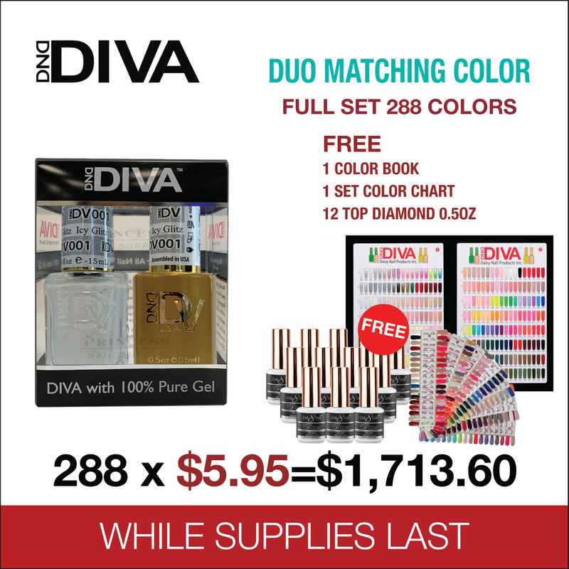 DIVA Matching Duo - Full Set 288 colors - Free 12 Top Diamond 0.5oz & 2 sets Color Chart