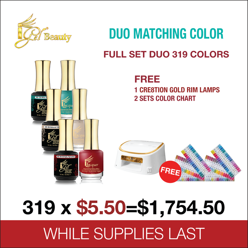 iGel Duo Matching Color - Full Set Duo 319 colors - FREE 1 iGel Led Pro Lamp - 2 Sets Color Chart