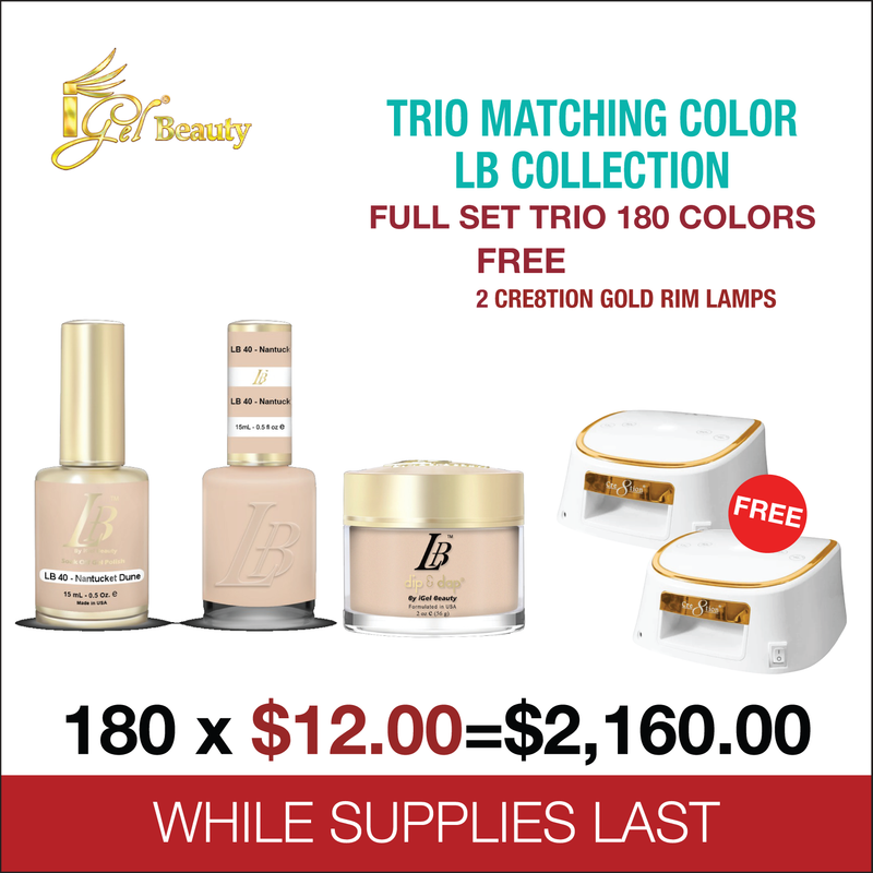 IGEL LB TRIO MATCHING COLOR - FULL SET 180 COLORS (LB001-LB180) W/ 2 IGEL LITE LAMPS