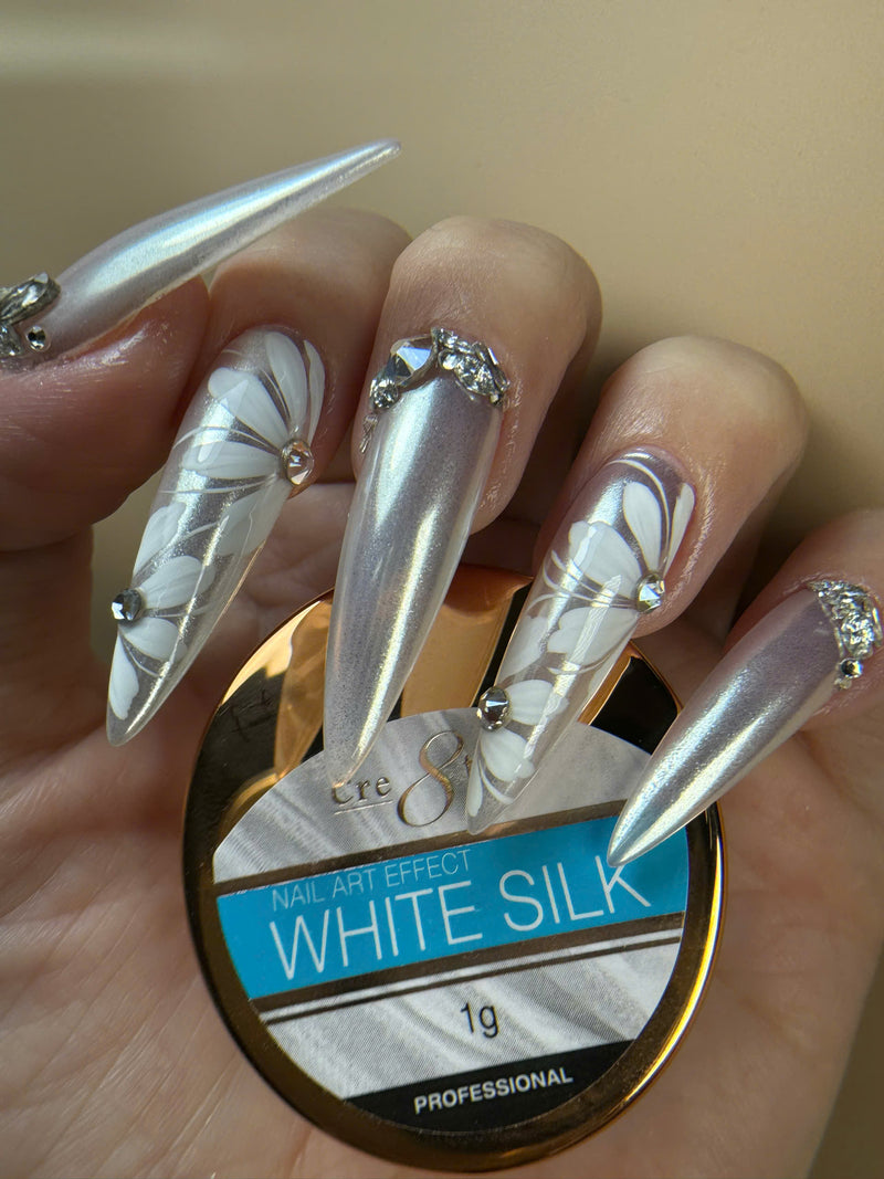 Cre8tion White Silk Chrome Nail Art Effect 1g