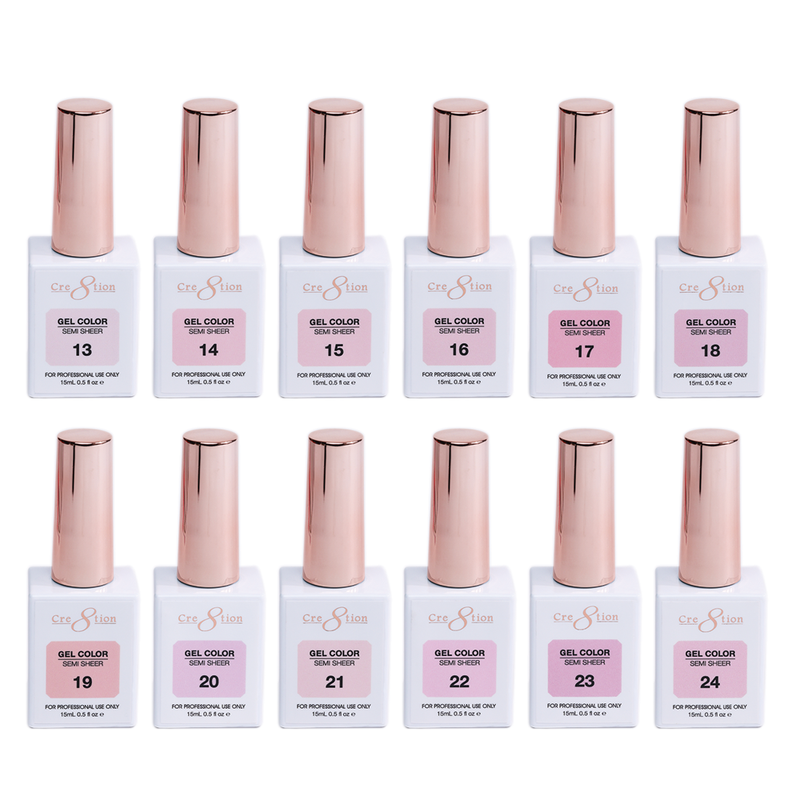 Cre8tion Hema Free Semi-Sheer Collection 0.5oz - Full Set 72 Colors with Color Book