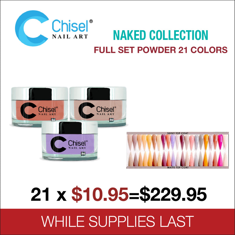 Chisel Nail Art - Dipping Powder - 2oz - Naked Collection 21 Colors - #232-#252