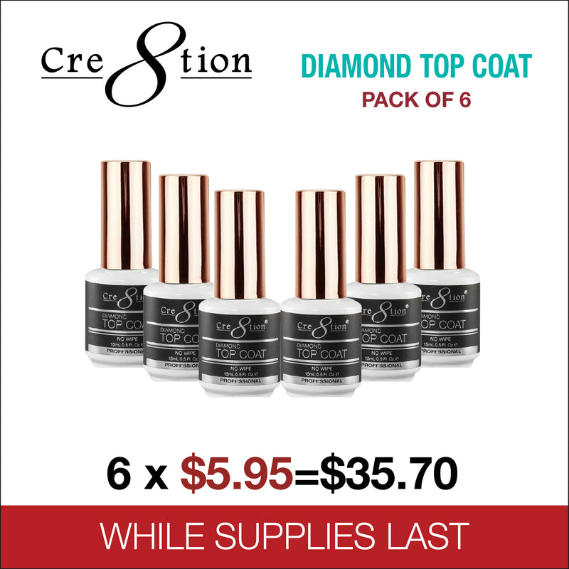 Cre8tion Diamond Top Coat Pack of 6