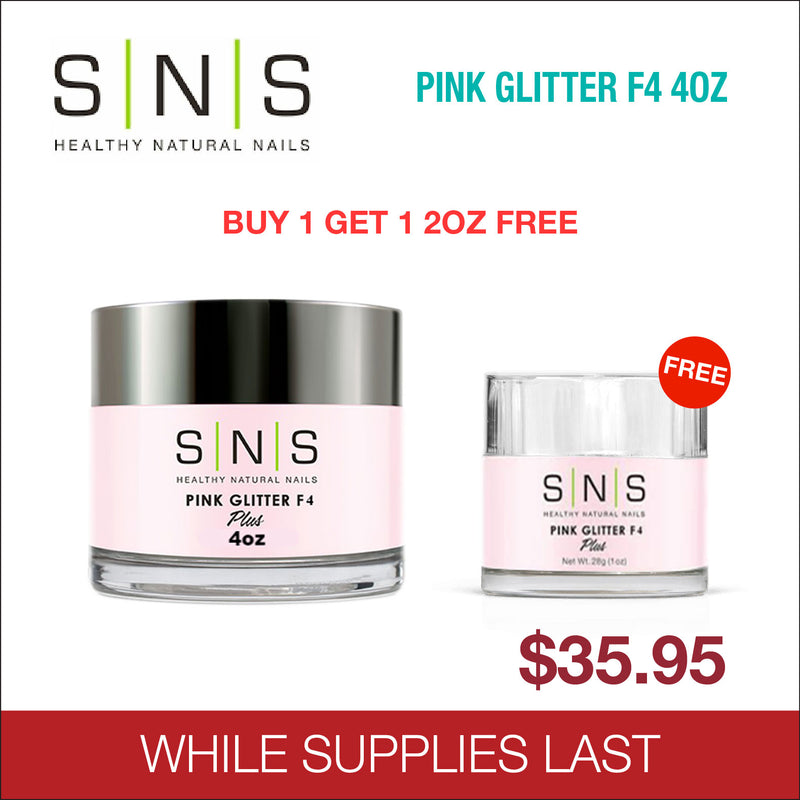 SNS Pink Glitter F4 4oz - buy 1 get 1 size 2oz Free