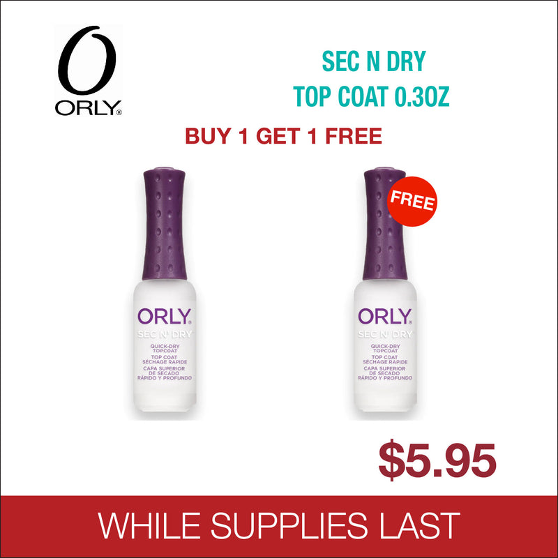 Orly Sec N Dry - Top Coat 0.3oz - Buy 1 Get 1 Free