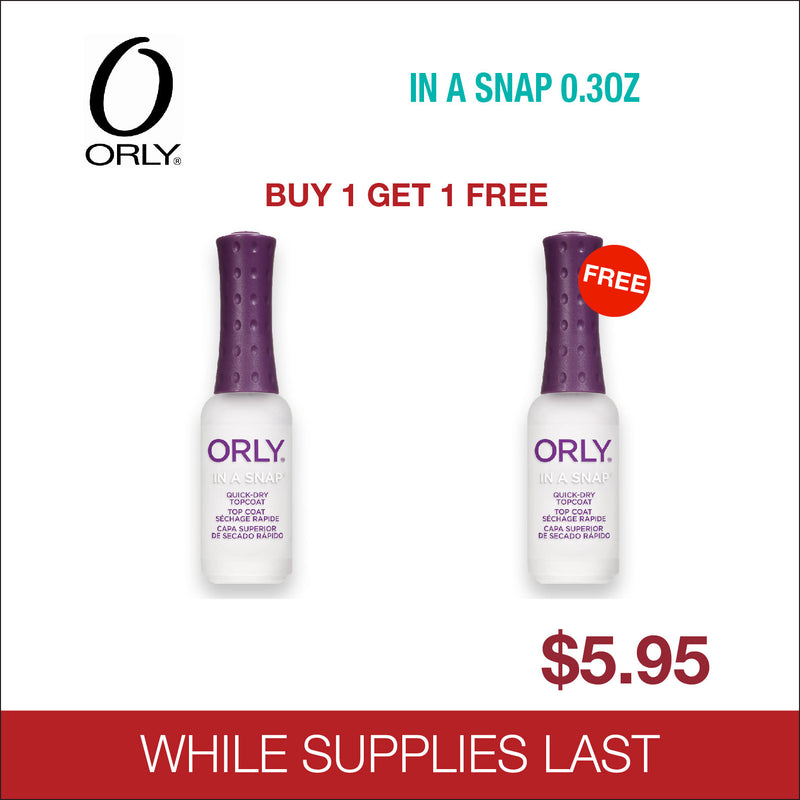 Orly In a Snap - Top Coat 0.3oz - Buy 1 Get 1 Free