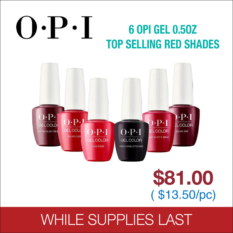 OPI Gel 0.5oz - 6 Top Selling Red Shades