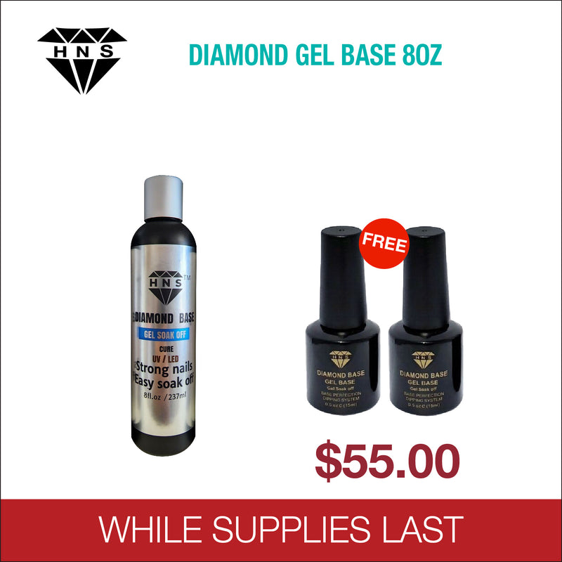 HNS Diamond Gel Base - Buy 1 Get 2 Size 0.5oz FREE