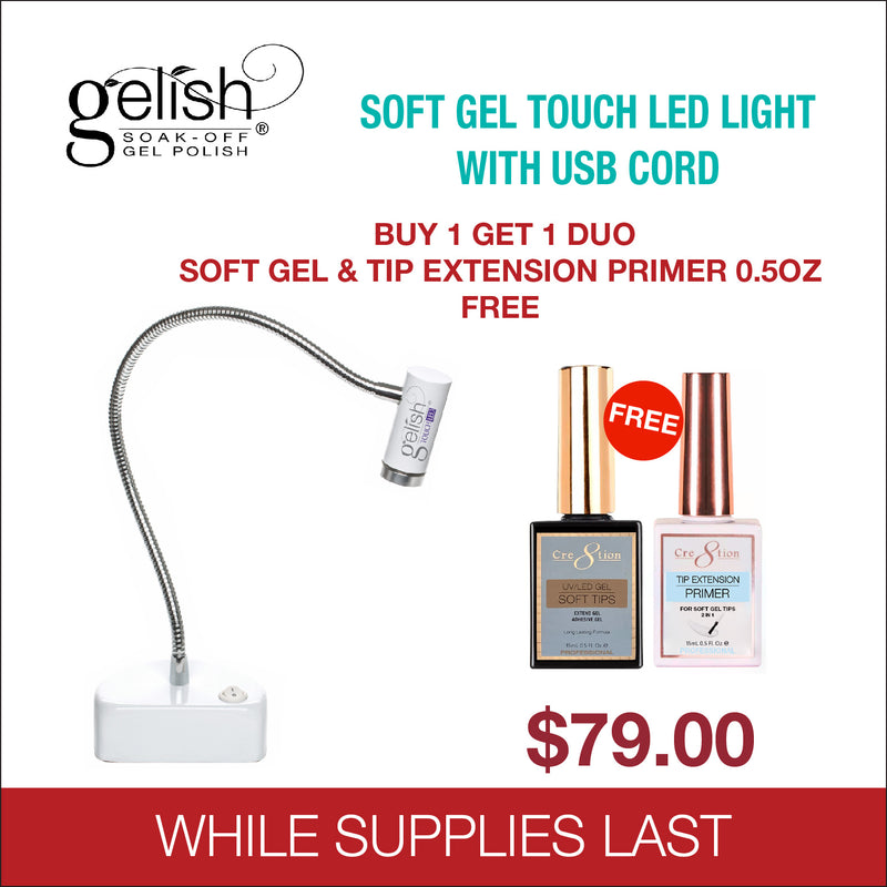 Gelish Soft Gel Touch Led Light With USB Cord - Buy 1 Get 1 Duo Soft Gel & Tip Extension Primer 0.5oz Free