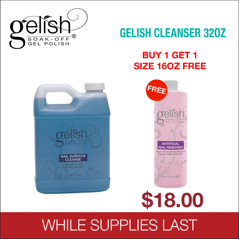 Gelish Surface Cleanser 32oz - Buy 1 Get 1 Remover Size 16oz Free