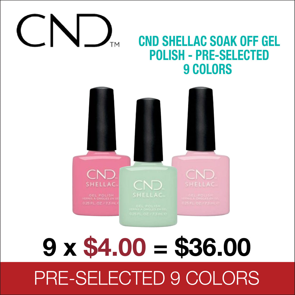 CND Shellac - Soak Off Gel Polish - Pre-Selected 9 Colors