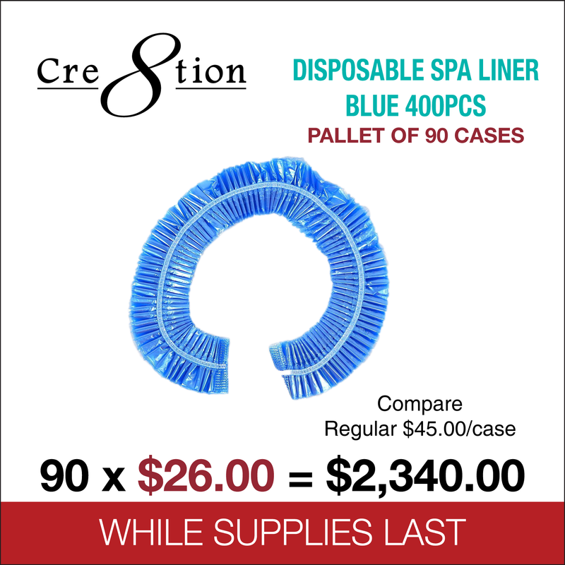 Cre8tion Disposable Spa Liner 400pcs - Pallet of 90 Cases