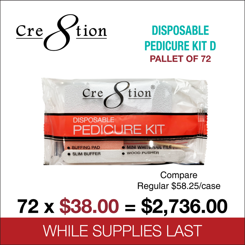 Cre8tion - Disposable Pedicure Kit D - 200 kits/case, 72 cases/pallet