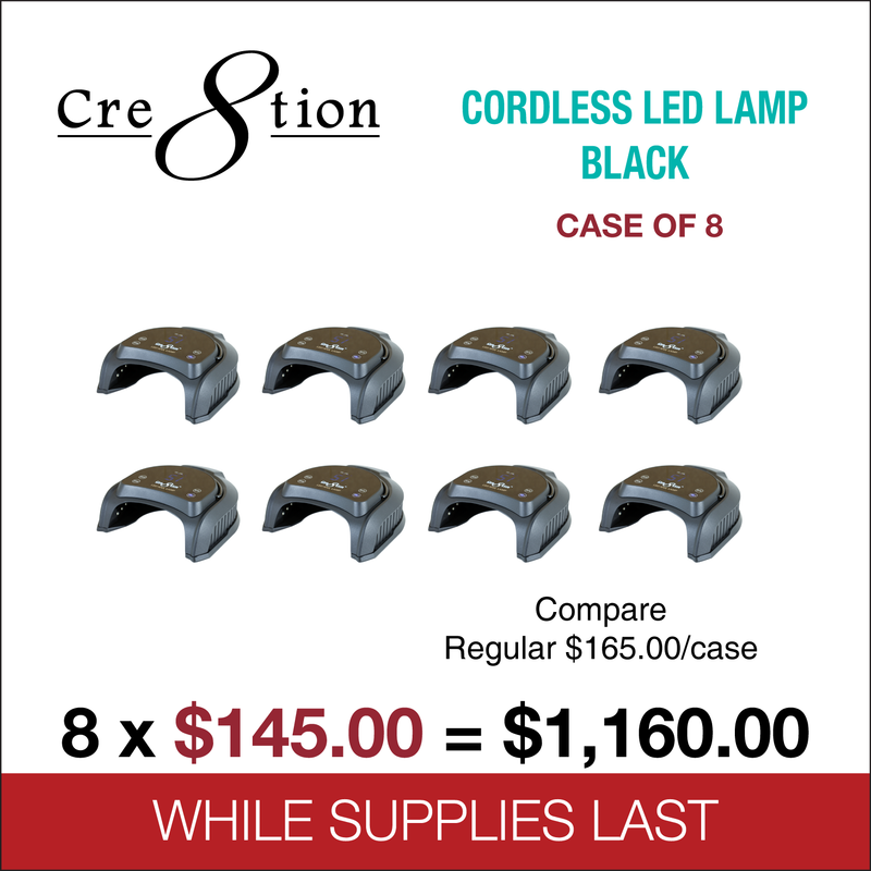 Cre8tion - Signature Professional Cordless LED Lamp - Black -  8pcs./ case