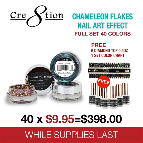 Cre8tion - Nail Art Effect - Chameleon Flakes - C03 - 0.5g – Skylark Nail  Supply