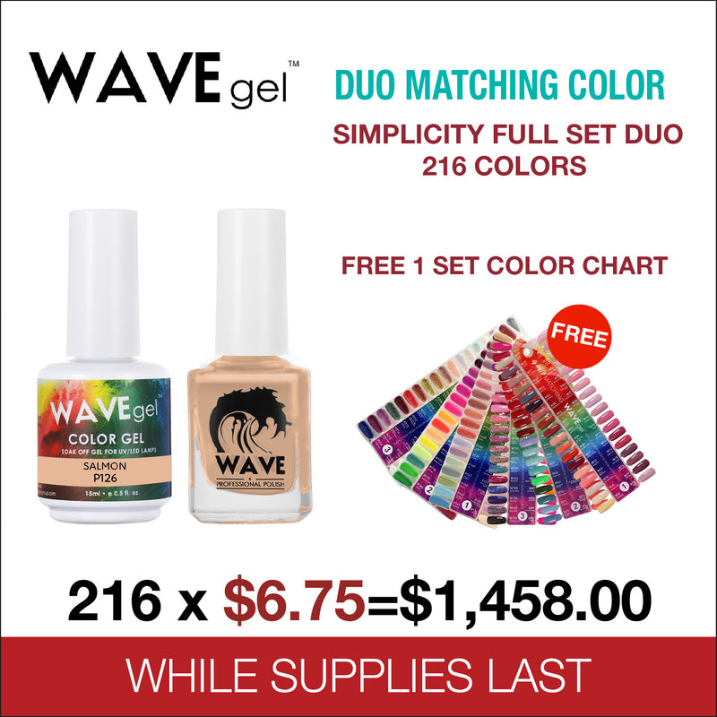 Wavegel Duo Matching Color Simplicity - Full set 216 Colors Free 1 set Color Chart
