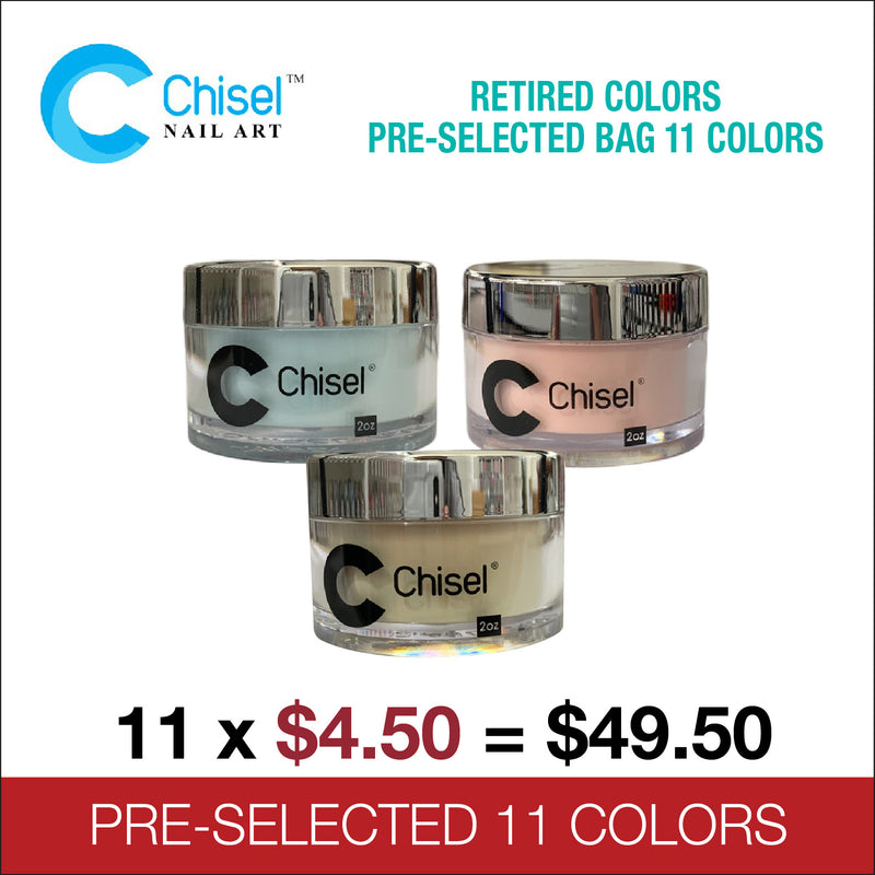 Chisel Dip Powder 2oz - Retired Colors Pre-Selected 11 colors (Grab Bag)
