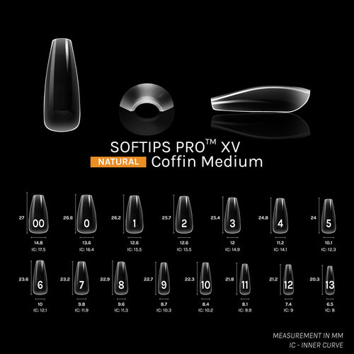SOFGEL SOFTIPS PRO™ XV Natural Coffin Medium (Box of 600pcs)