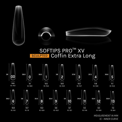 SOFGEL SOFTIPS PRO™ XV Sculpted Coffin Extra Long (Box of 450pcs)