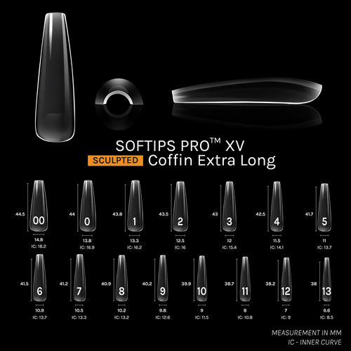 SOFGEL SOFTIPS PRO™ XV Sculpted Coffin Extra Extra Long (Box of 360pcs)