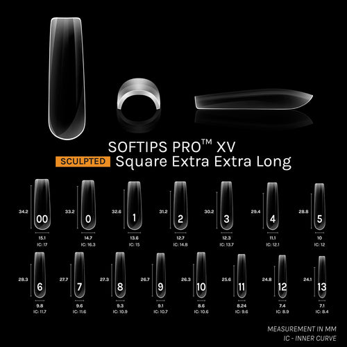 SOFGEL SOFTIPS PRO™ XV Sculpted Square Extra Extra Long (Box of 360pcs)