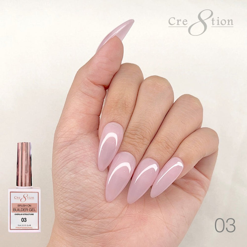 Cre8tion Gel Collection - Overlay/ Brush on Builder 0.5oz 45 Colors