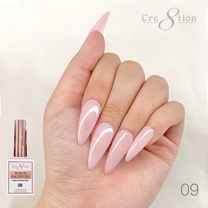Cre8tion Gel Collection - Overlay/ Brush on Builder 0.5oz 45 Colors